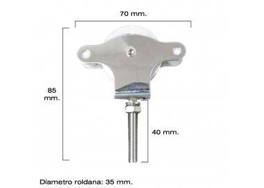 Polea Tendedero Wolfpack Inoxidable 40 mm. / Roldana Metálica Con Tornillo