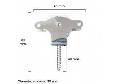 Polea Tendedero Wolfpack Inoxidable 40 mm. / Roldana Metalica Con Tirafondo