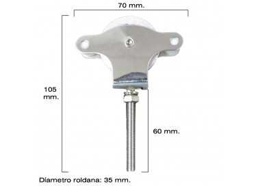 Polea Tendedero Wolfpack Inoxidable 60 mm. / Roldana Metálica Con Tornilo
