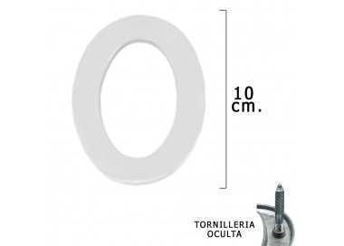 Numero Metal "0" Plateado Mate 10 cm. con Tornilleria Oculta (Blister 1 Pieza)