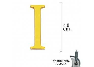 Letra Latón "I" 10 cm. con Tornilleria Oculta (Blister 1 Pieza)