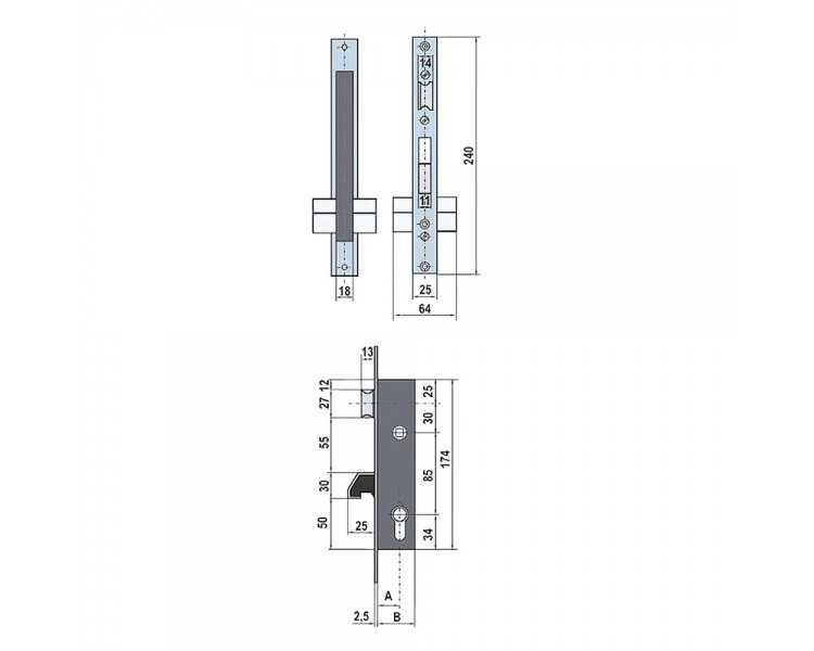 Cerradura Lince 5570-20    Frente Inoxidable