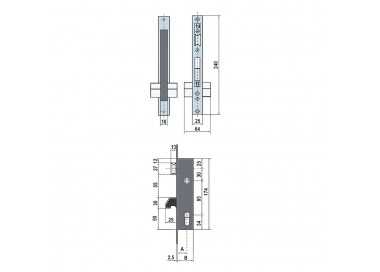 Cerradura Lince 5570-25    Frente  Inoxidable