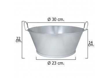 Barreño Galvanizado Baño  12"  30x14 cm.   6 Litros