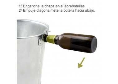 Cubo Zinc Metal Galvanizado Multiusos  6 Litros 26 x 17 x 19 (alt.) cm. con Abre Botellas