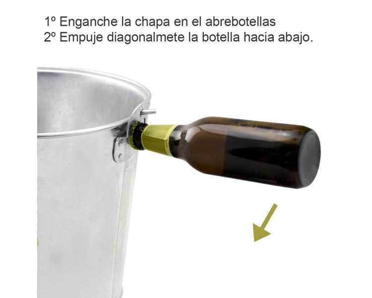 Cubo Zinc Metal Galvanizado Multiusos 10 Litros 28 x 21.5 x 24 (alt.) cm. con Abre Botellas