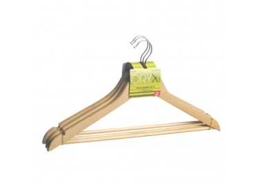 Juego Perchas de Madera Recta 450 mm. (Pack 3 Piezas)