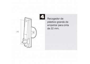 Recogedor Persiana Plastico Grande Cinta 22 mm.