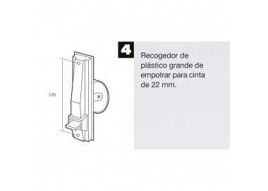 Recogedor Persiana Plastico Grande Cinta 22 mm.