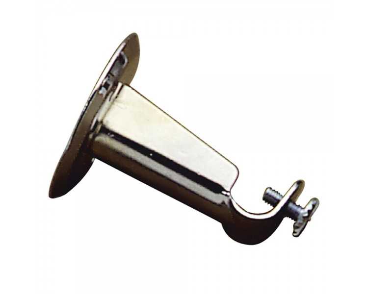 Soporte Barra 12 mm.Ø Cromo Frontal Redondo