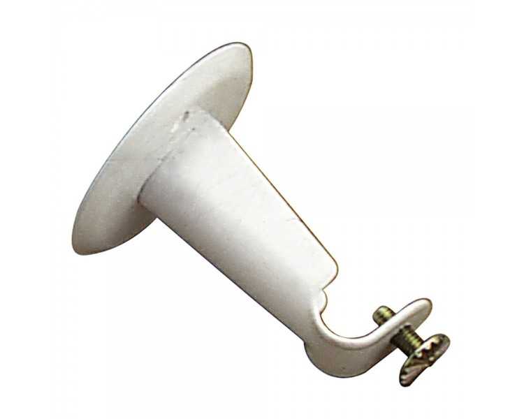 Soporte Barra 12 mm.Ø Blanco Frontal Redondo