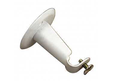 Soporte Barra 12 mm.Ø Blanco Frontal Redondo