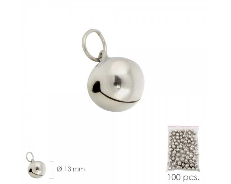 Cascabel Niquelado  13 mm.  (Bolsa 100 Unidades)