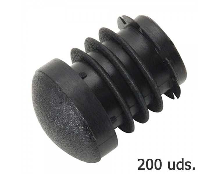 Contera Plastico Redonda Interior Negra Para Tubo Exterior Ø 22 mm. Bolsa 200 Unidades