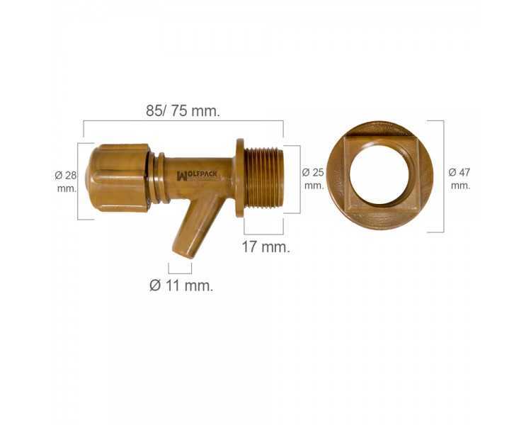 Grifo Barril Plástico Mini Con Tuerca 3/4"
