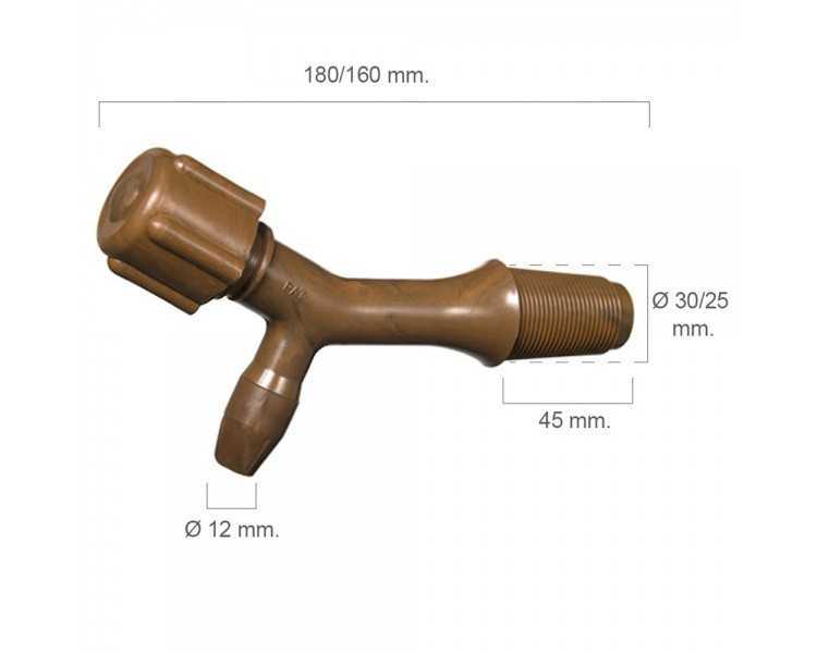 Grifo Barril Plástico Número 2 Para 300 Litros