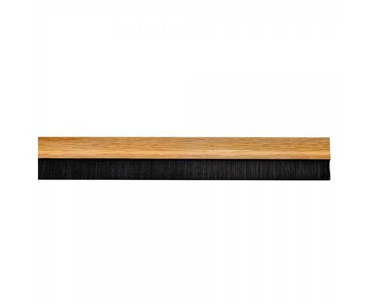 Burlete Puerta Pvc Roble Con Cepillo 1 Metro