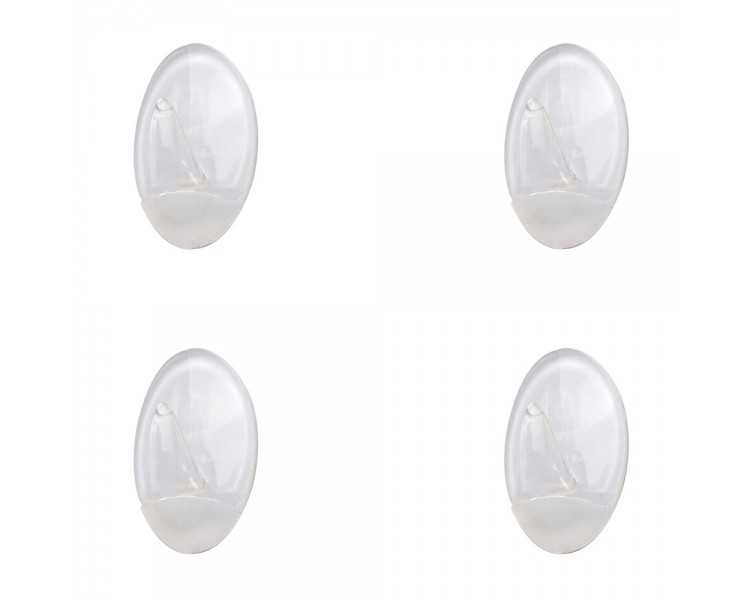 Colgador Oryx  Transparente Pequeño (Blister 4 Unidades) Adhesivo