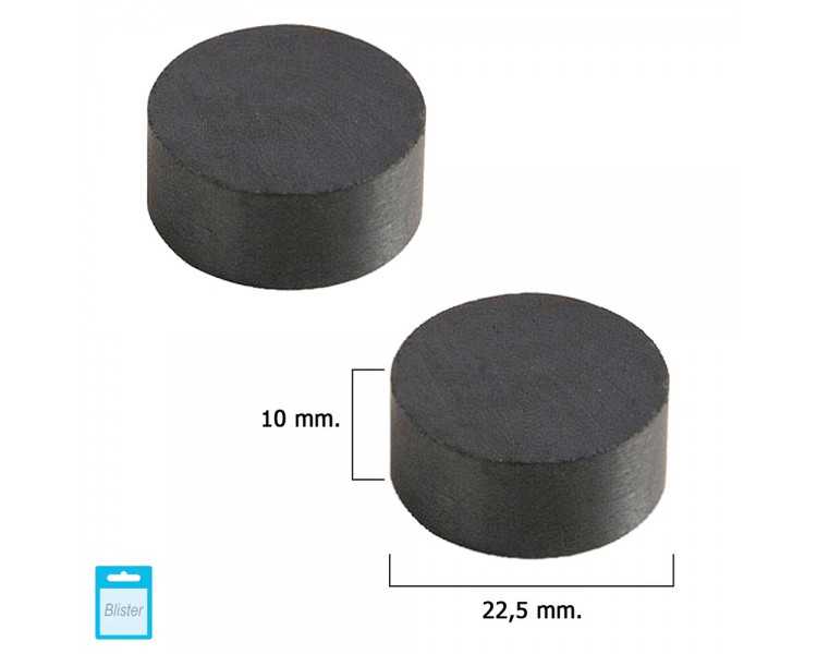 Iman Wolfpack Ferrita Redondo Ø 22,5x10 mm. (Blister 2 Piezas)