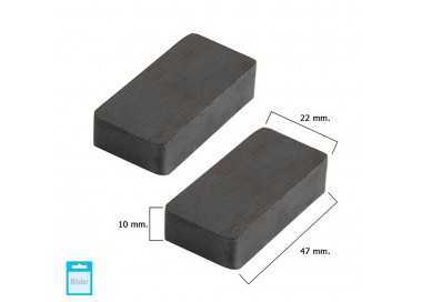 Iman Wolfpack Ferrita Rectangular 47x22x10 mm. (Blister 2 Piezas)