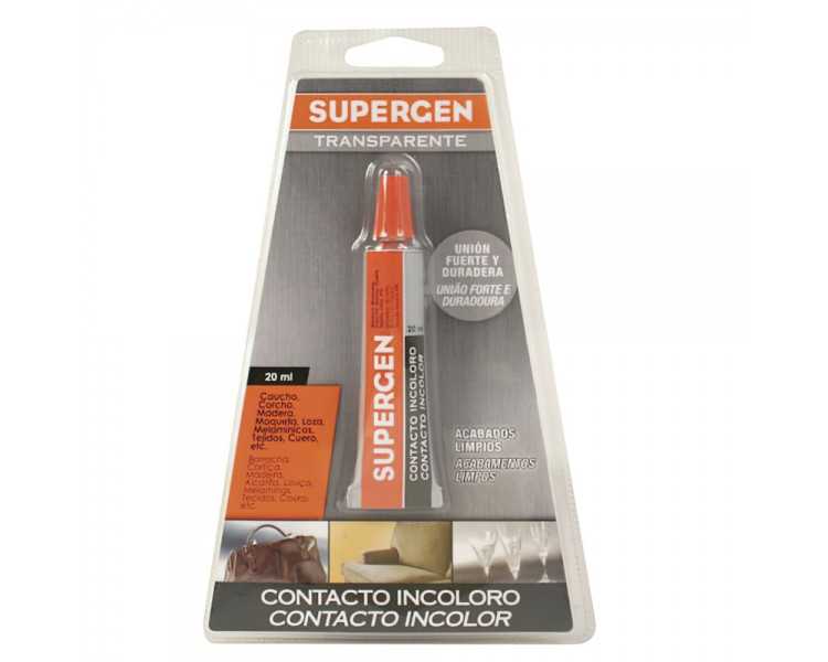 Pegamento Supergen Incoloro   20 ml.
