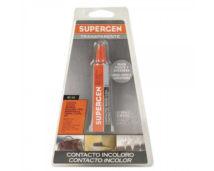 Pegamento Supergen Incoloro   40 ml.