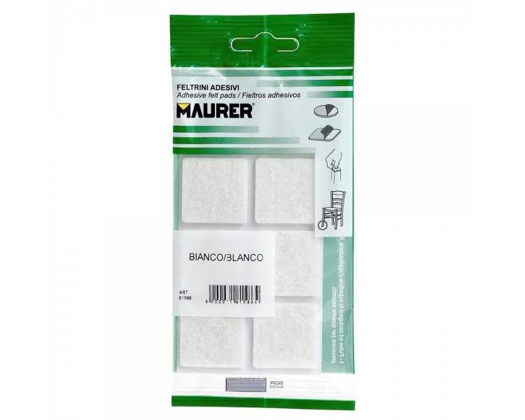 Fieltro Adhesivo 30x30 mm. (Blister 6 Piezas) Blanco