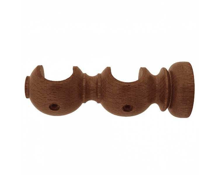 Soporte Madera Liso Abierto Doble 28x120 mm. Nogal