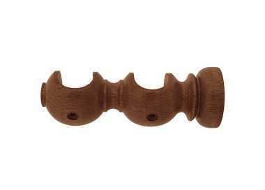 Soporte Madera Liso Abierto Doble 28x120 mm. Nogal