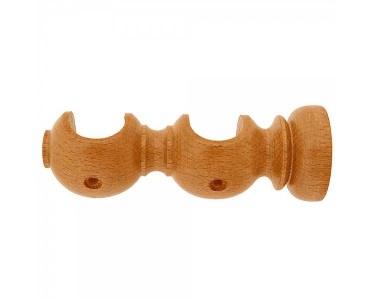 Soporte Madera Liso Abierto Doble 28x120 mm. Teca