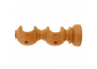 Soporte Madera Liso Abierto Doble 28x120 mm. Teca