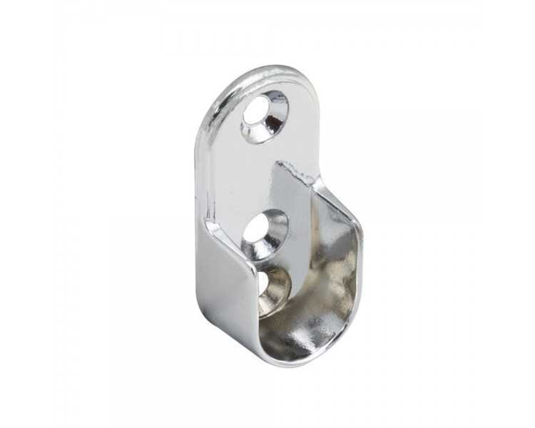 Soporte Lateral Oval Para Tubo Ø 16 mm. Cromado