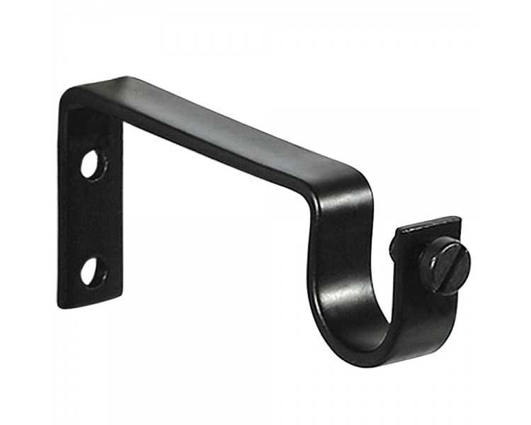 Soporte Sencillo Forja Ø 20 mm. Negro (Blister 2 Piezas)