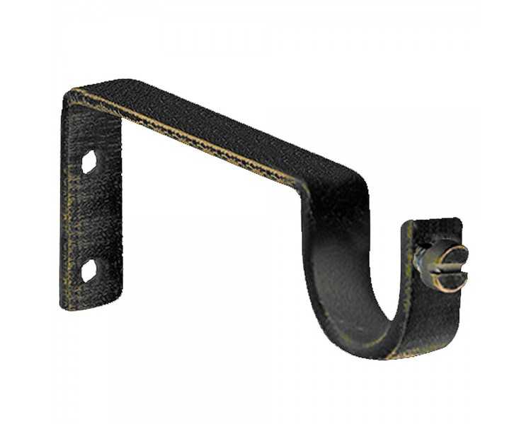 Soporte Sencillo Forja Ø 20 mm. Negro / Dorado (Blister 2 Piezas)