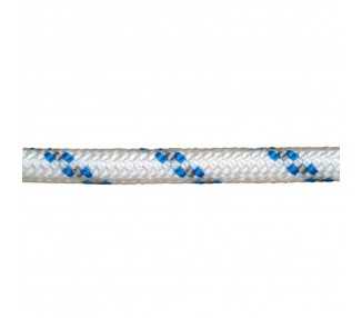 Cuerda Poliester Trenzada Blanco / Azul  8 mm. Bobina 200 m.