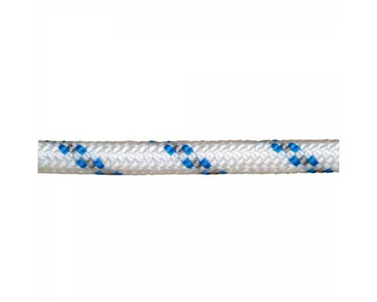 Cuerda Poliester Trenzada Blanco / Azul 14 mm. Bobina 100 m.