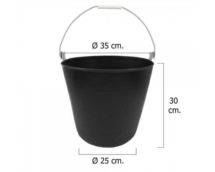 Cesto Plastico Negro Un Asa 22 Litros