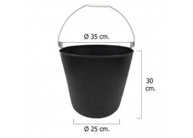 Cesto Plastico Negro Un Asa 22 Litros