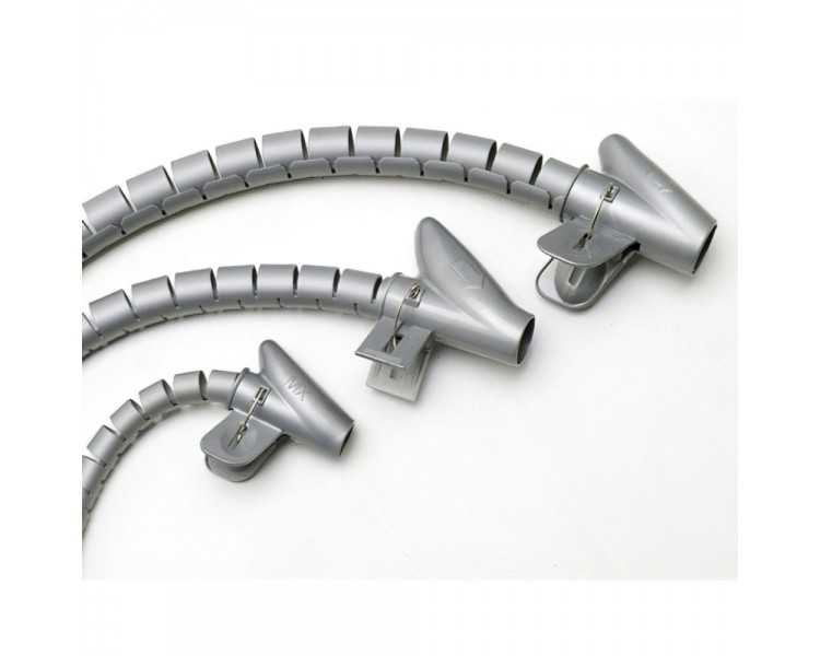 Organizador Cables Con Clip Gris 15 mm. 2,5 M.