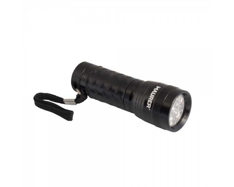 Linterna LED De Mano De Aluminio A Pilas(3 AAA) 55 Lumenes 14 Leds Mango Engomado (Expositor 12 piezas)