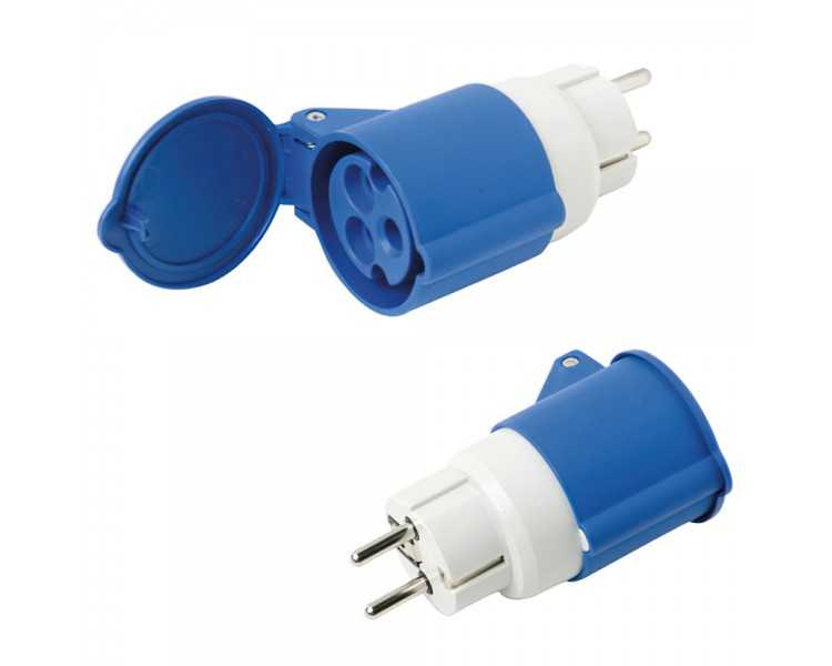 Adaptador Industrial Schuko Cetac Simple 2p Con Tapa