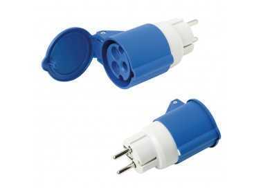 Adaptador Industrial Schuko Cetac Simple 2p Con Tapa