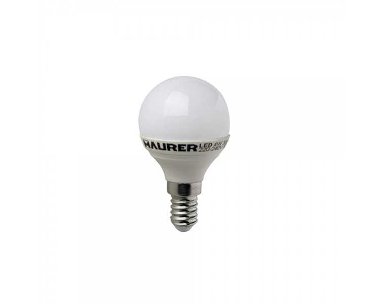 Bombilla Led Esferica E14. 4 W. - 25 W. 300 lúmenes. Luz calida. (3000°K).