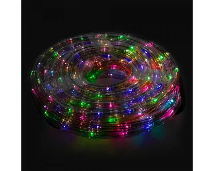 Luces Navidad Tubo Luz Multicolor 240 LEDs Uso  Exteriores / Interiores Protección IP44 Rollo 10 Metros