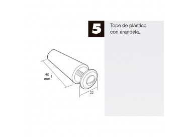 Tope Persiana Con Tornillo 40 mm. Blanco