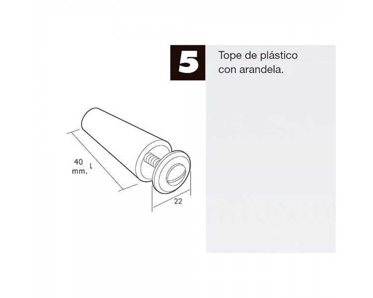 Tope Persiana Con Tornillo 40 mm. Marfil