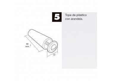 Tope Persiana Con Tornillo 40 mm. Marfil