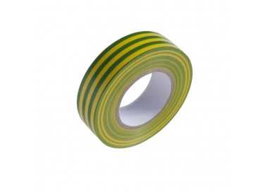 Cinta Aislante 20 m. x 19 mm.  Amarilla / Verde Uso doméstico