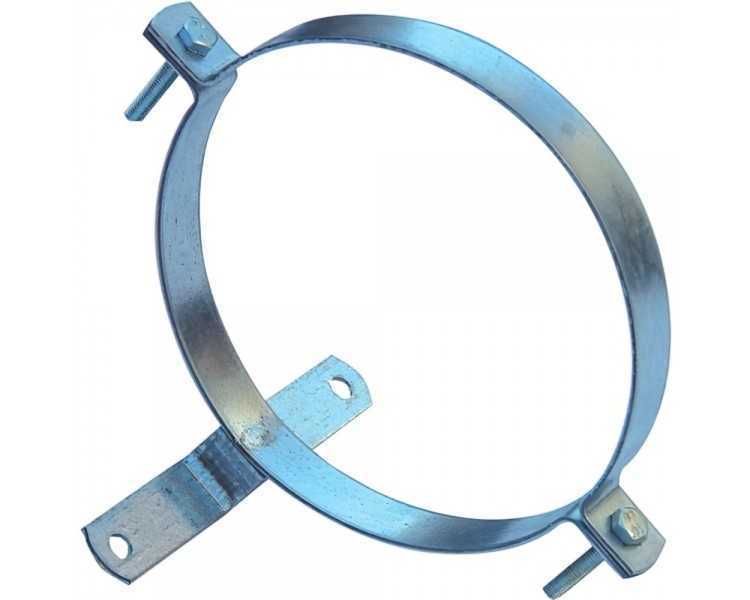 Abrazadera Para Tubo Estufa Galvanizado Con Soporte 130 mm.