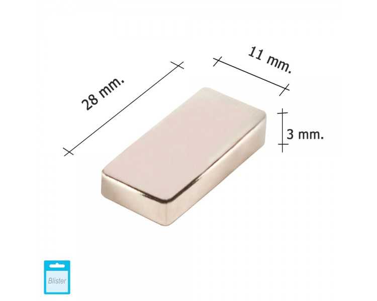 Iman Wolfpack Neodimio Rectangular 28x11x3 mm. (Blister 1 Pieza)